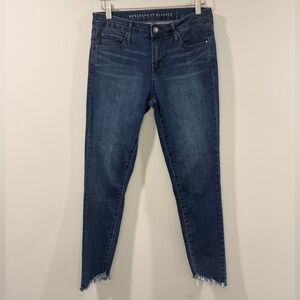 Articles Of Society‎ Women’s Dark Blue Cropped Jeans with Raw Hem Size 28